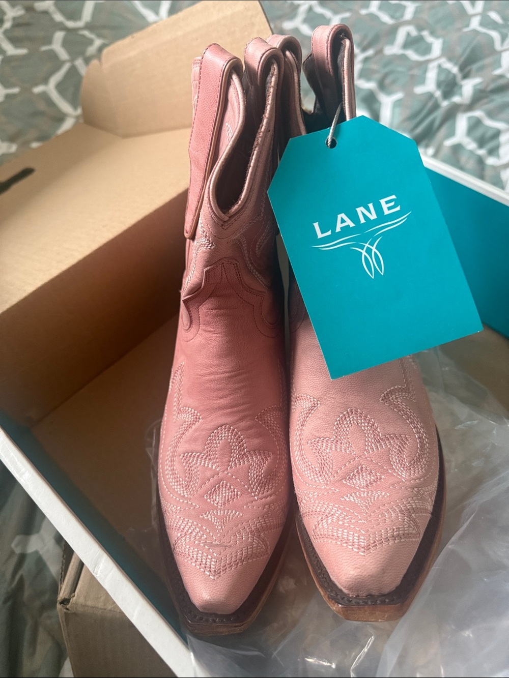 Women's Pink Western Ankle Boots - Brand Unknown - Picture 11 of 13